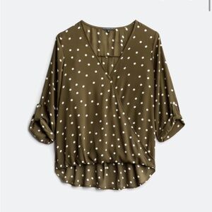 Olive Green 3/4 Sleeve Blouse